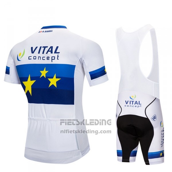 2018 Fietskleding Vital Concept Wit Blauw Korte Mouwen en Koersbroek